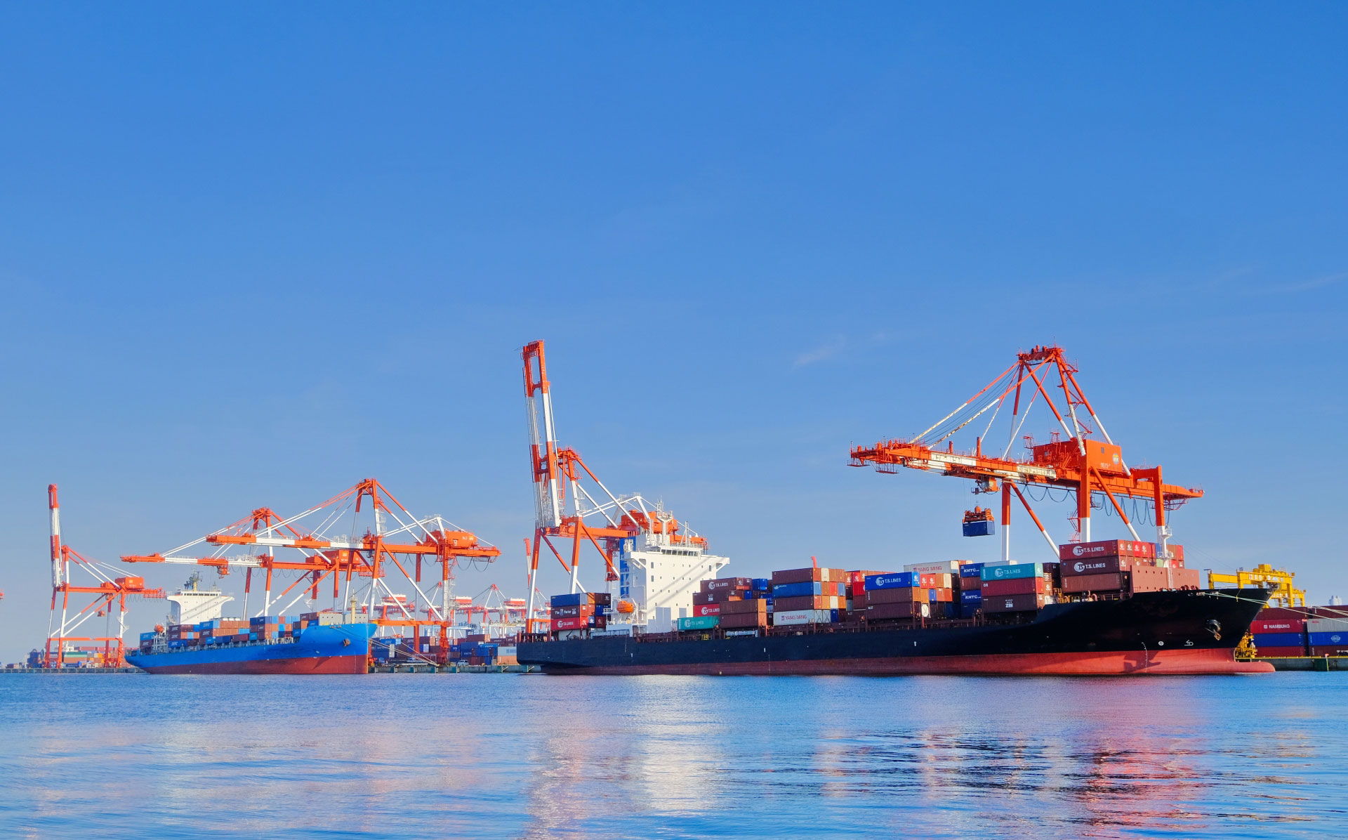 コンテナターミナルとコンテナ船